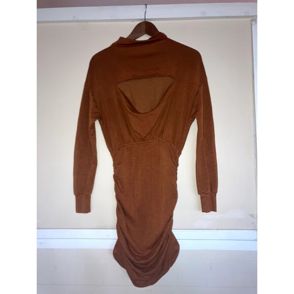 Anthropologie DAILY PRACTICE Cozy Ruched Dress Long Sleeve Mini Size Small S - Picture 3 of 7